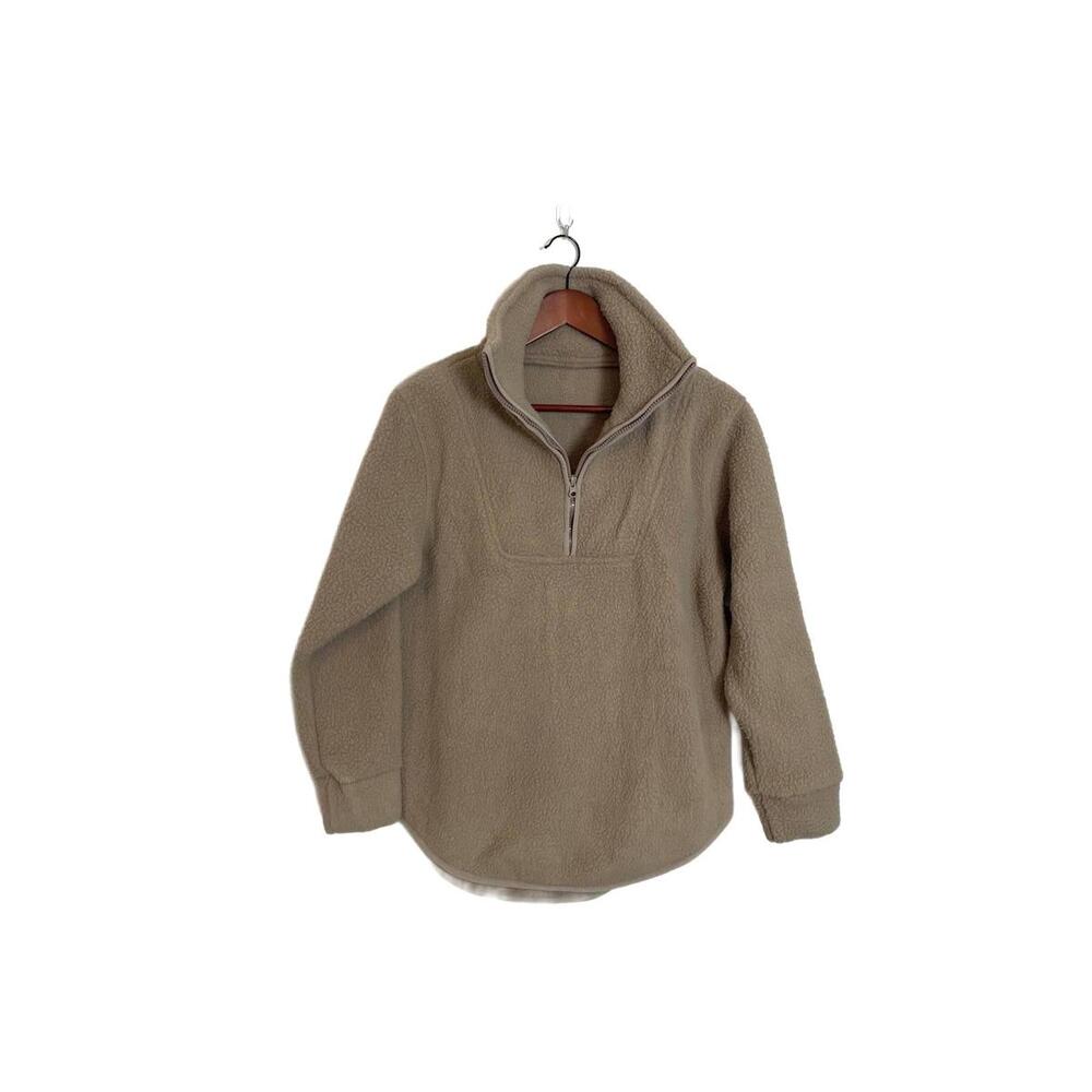 Bossi Buckspin Neutral Fleece Pullover‎ Coco Taupe, XS | Y2K Cozy Cottagecore